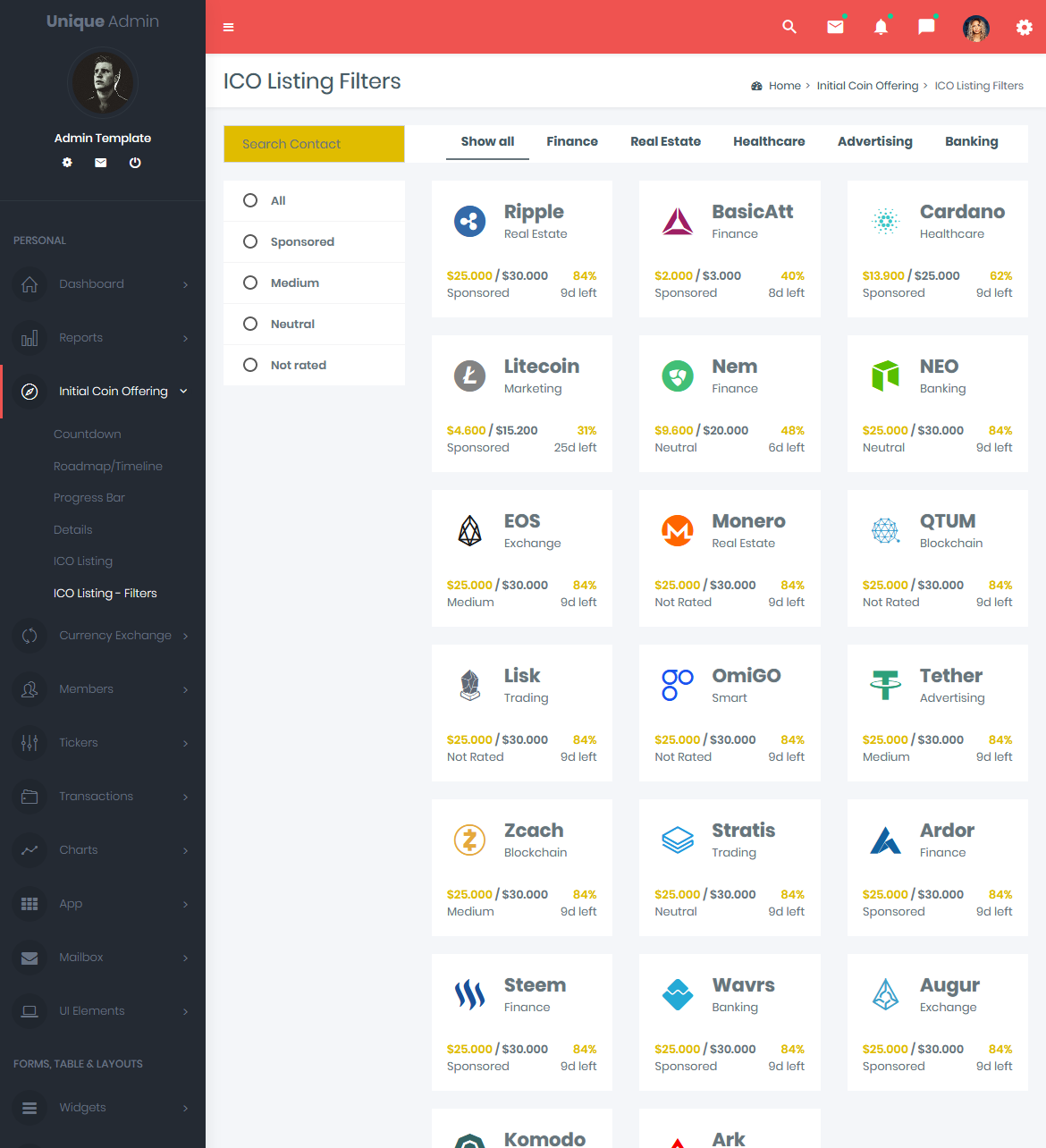 Bootstrap Admin Templates