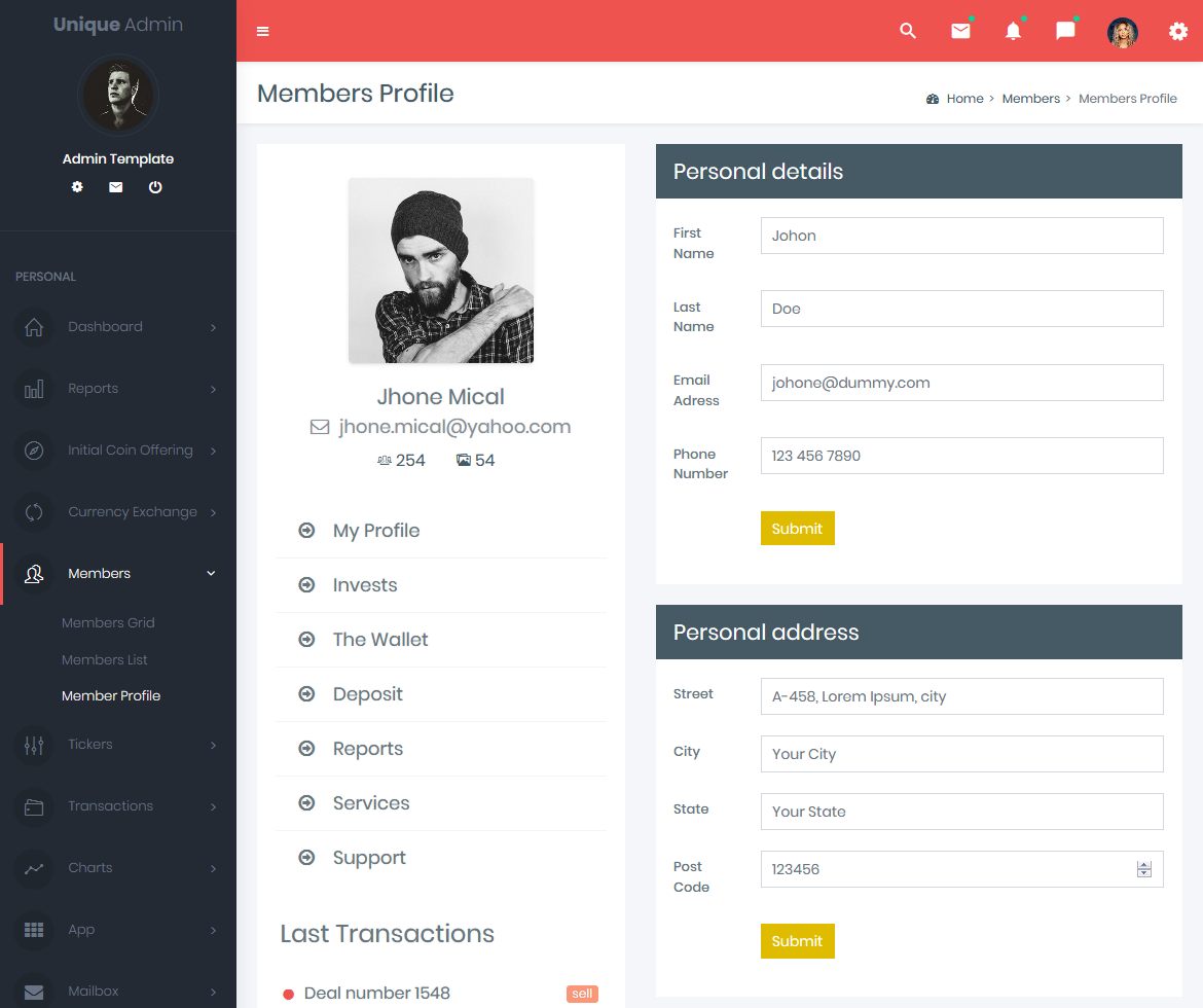 Responsive Bootstrap 4 Admin