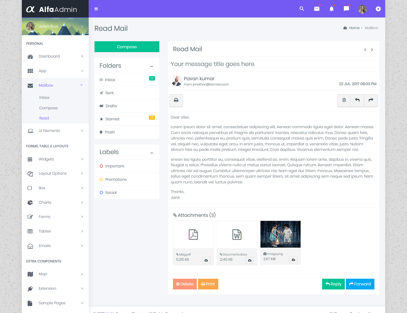 Bootstrap 4 Admin Dashboard