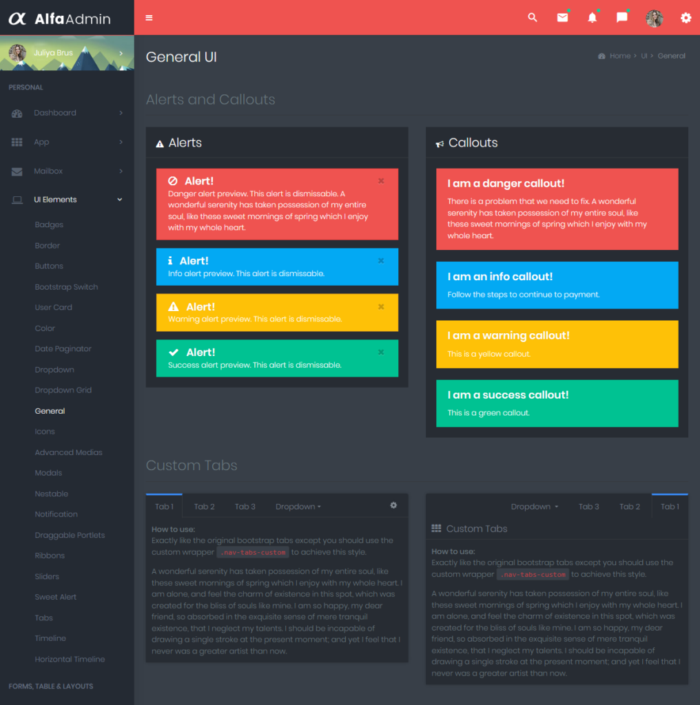 Alfa Dark Dashboard – Responsive Bootstrap Admin Templates