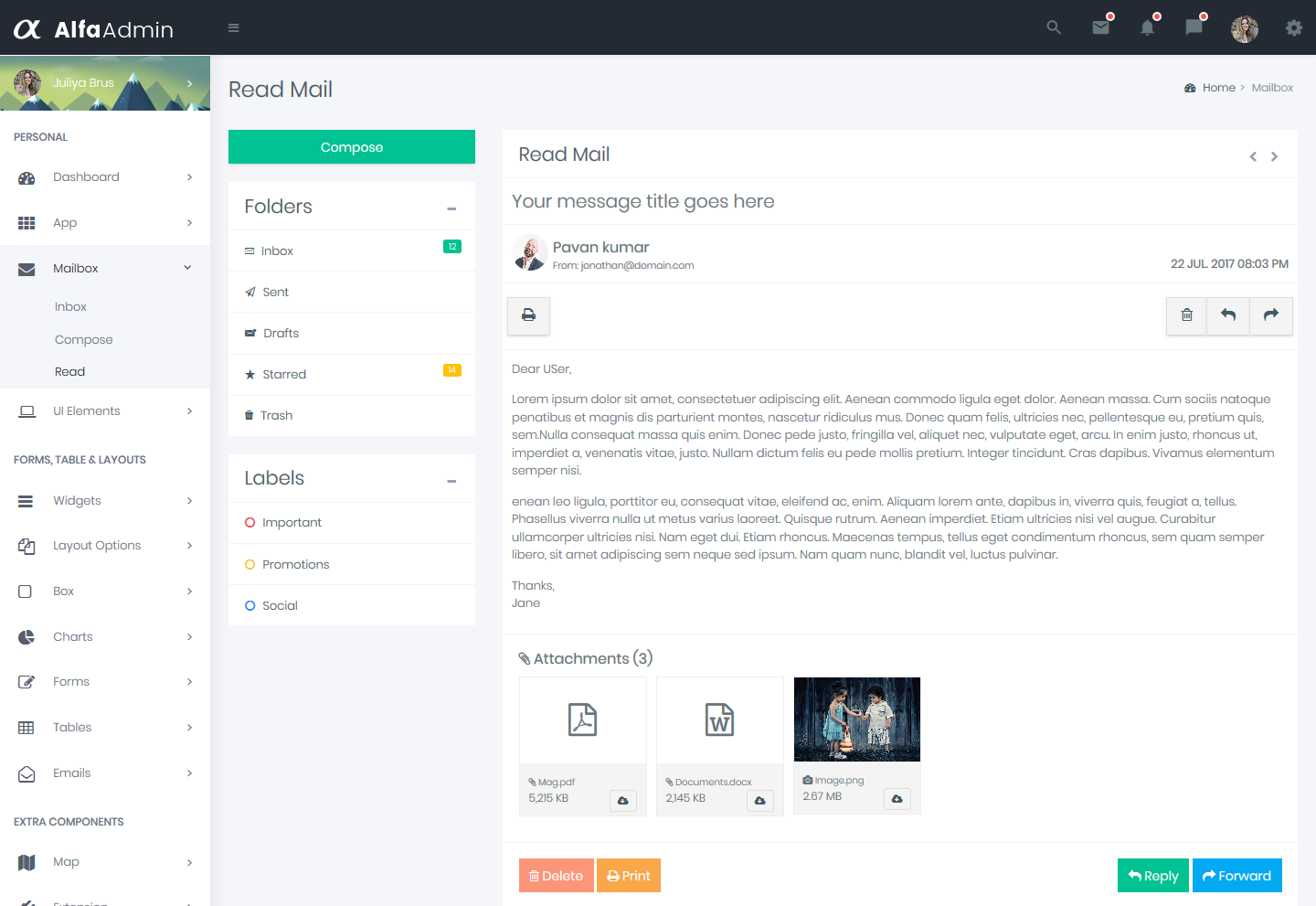 Bootstrap 4 Admin Dashboard