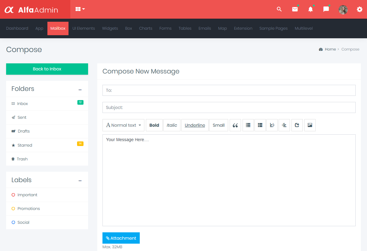 Bootstrap Admin Template