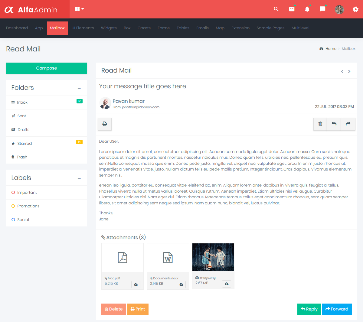 Bootstrap Admin Template