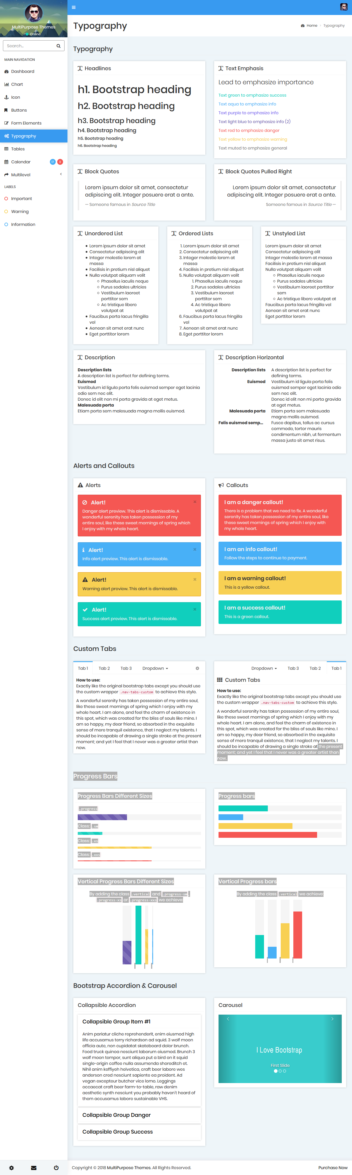 Bootstrap 4 Admin Dashboard