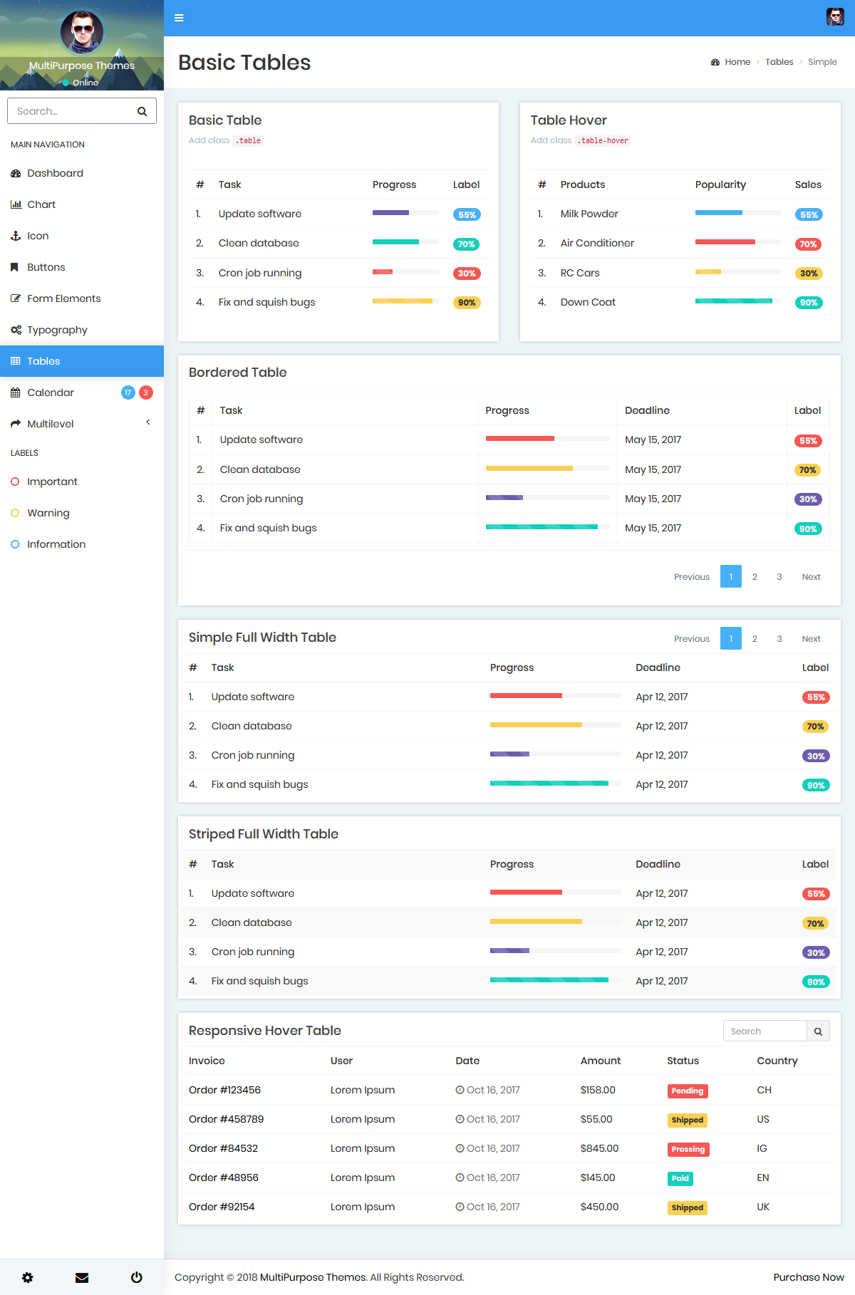 Bootstrap Admin Templates