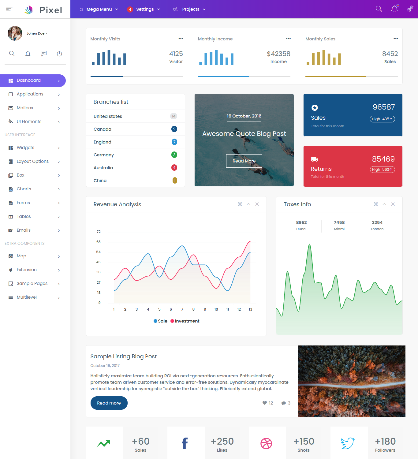 Bootstrap Admin Template