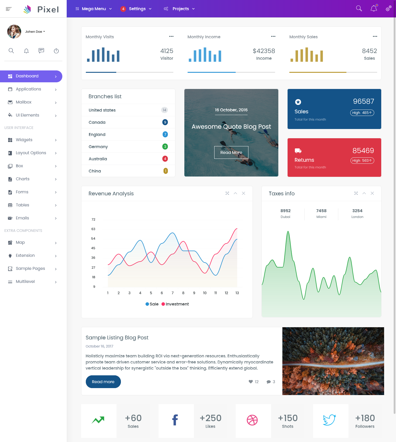 Bootstrap Admin Template