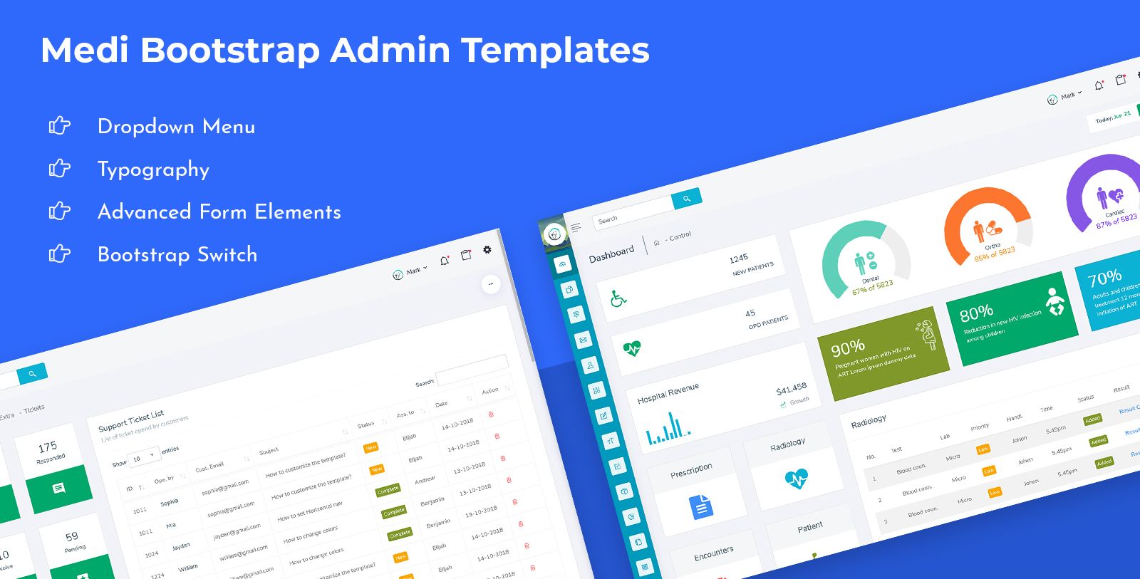 Responsive Bootstrap Admin Templates With Admin Dashboard UI Kit – Medi