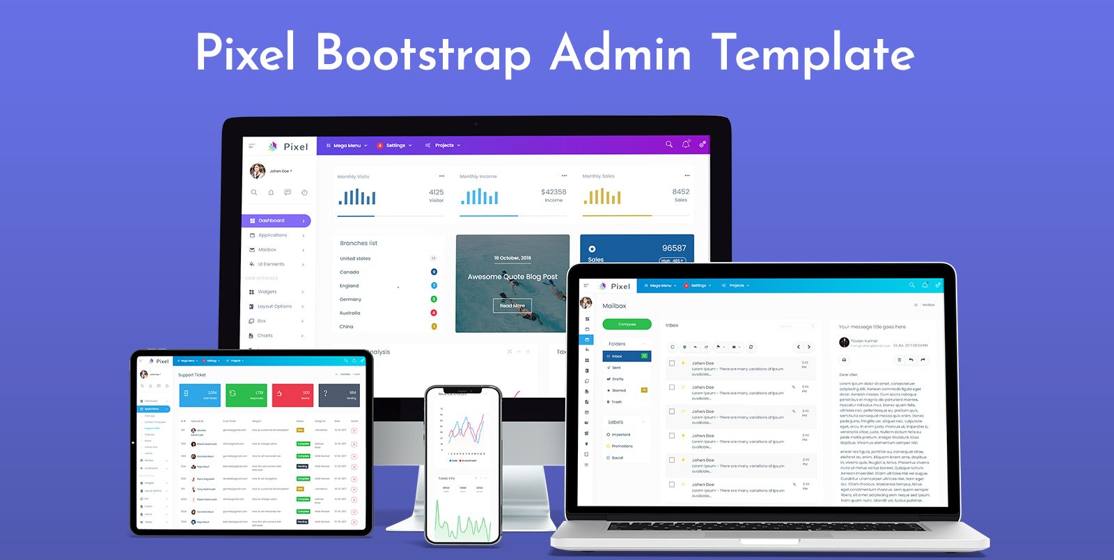 Bootstrap 4 Admin Dashboard With Bootstrap Admin Web App – Pixel