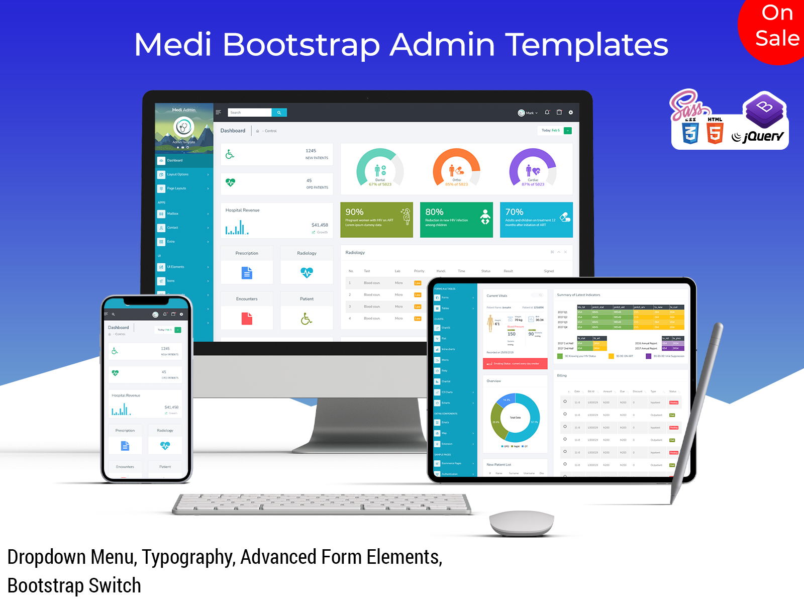 Responsive Admin Dashboard With Bootstrap Admin Web App – Medi