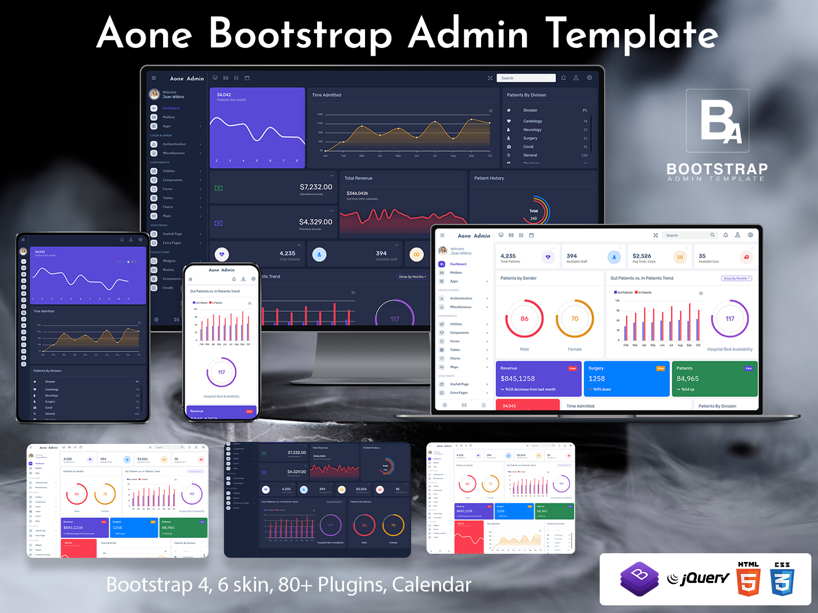 Premium Admin Dashboard With Bootstrap Admin Web App – Aone