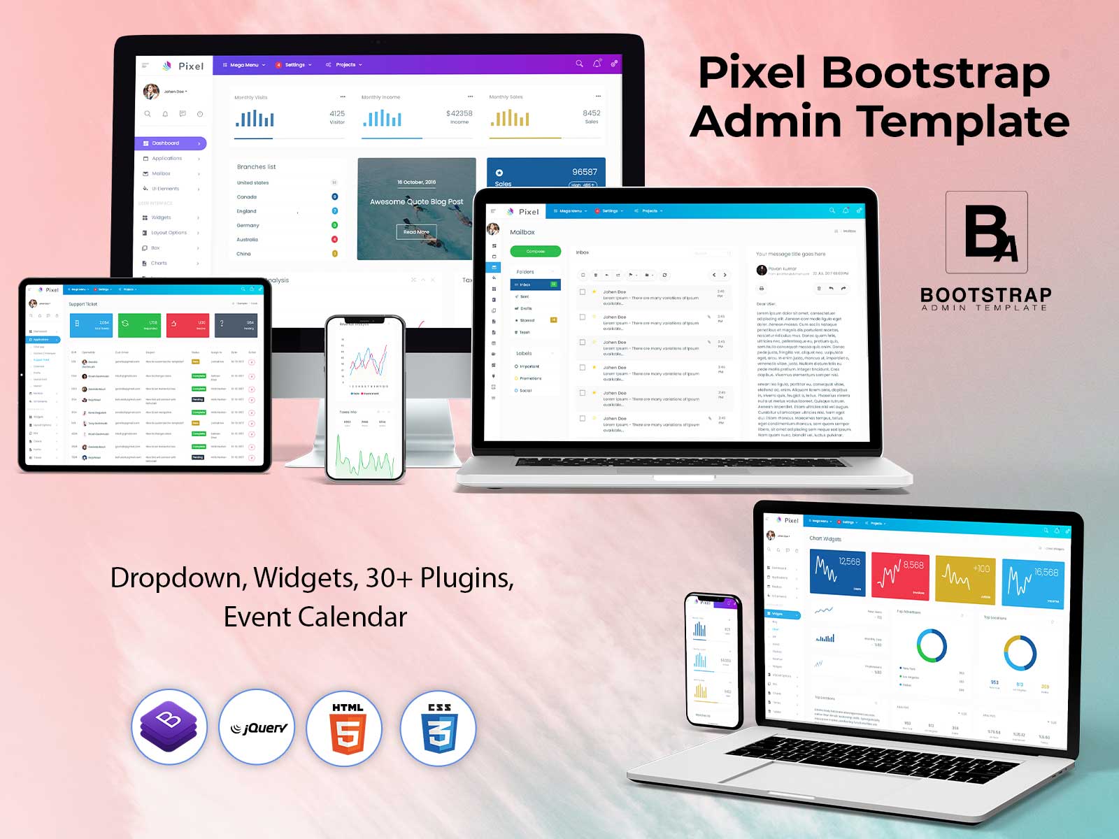 Pixel Bootstrap Admin Template