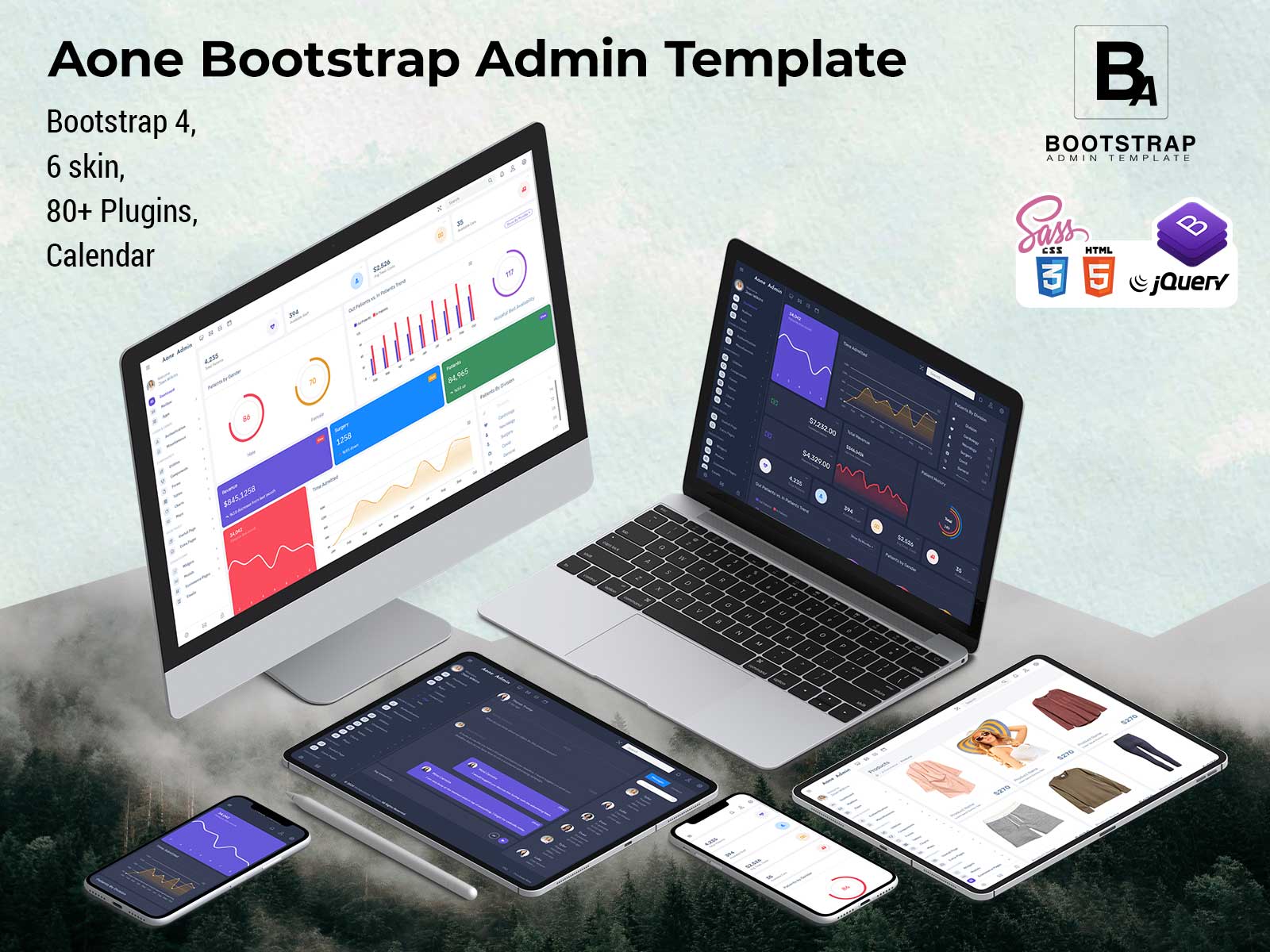 Aone – Bootstrap 4 Admin Dashboard With Dashboard Templates