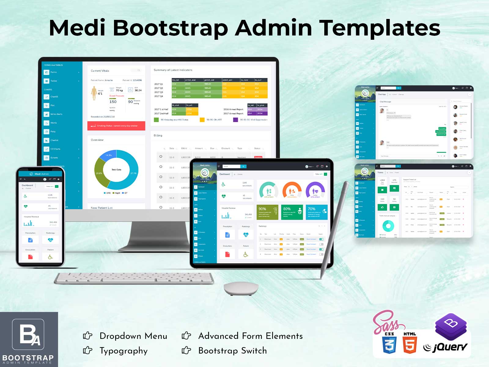 Medi – Responsive Web Application Kit With Admin Dashboard