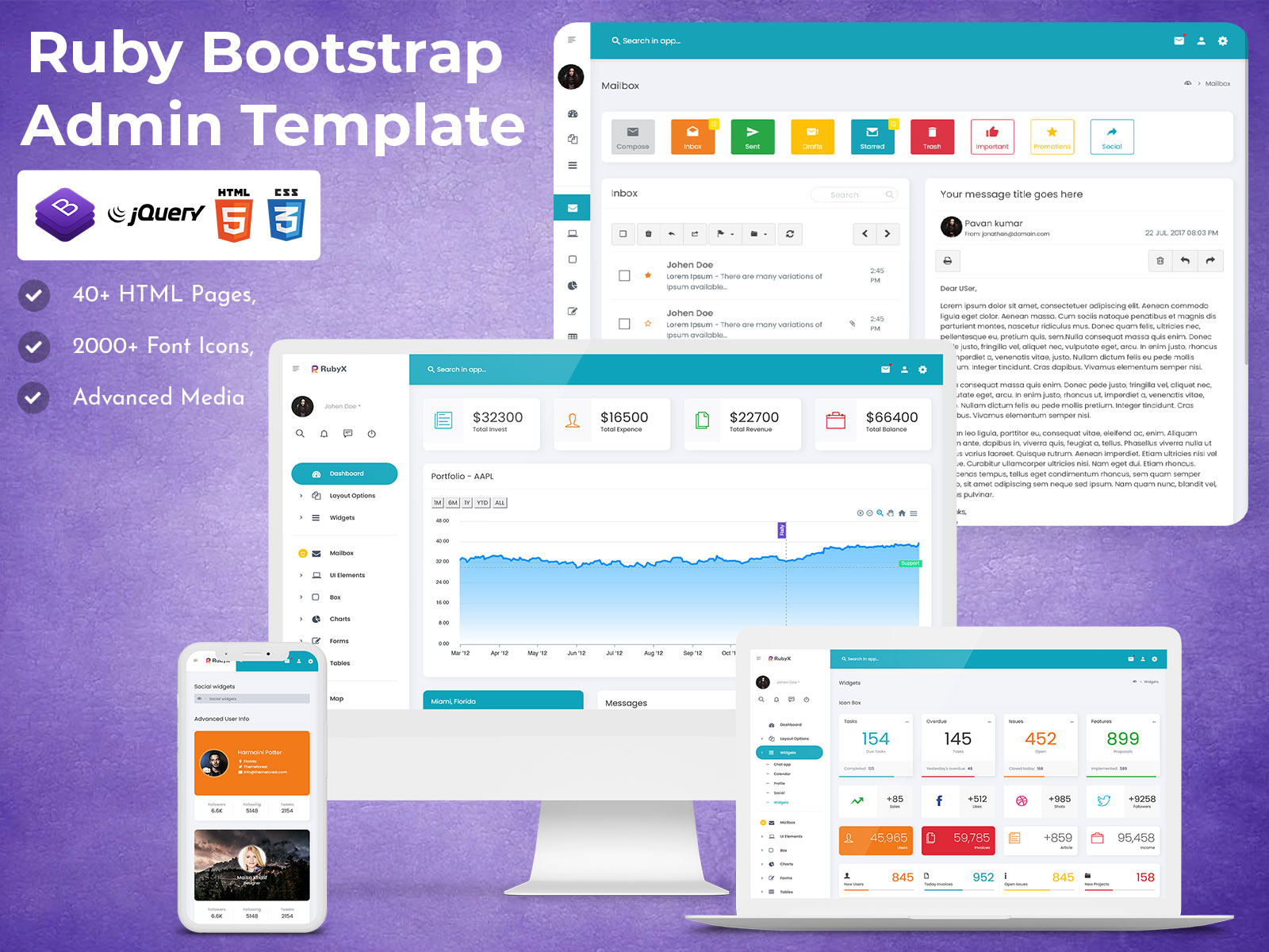 Ruby Bootstrap Admin Template