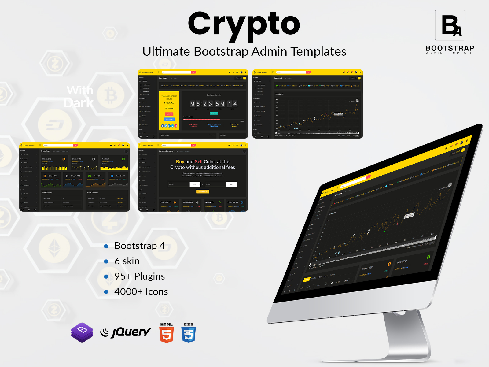 Cryptocurrency Dashboard Admin Template UI Framework