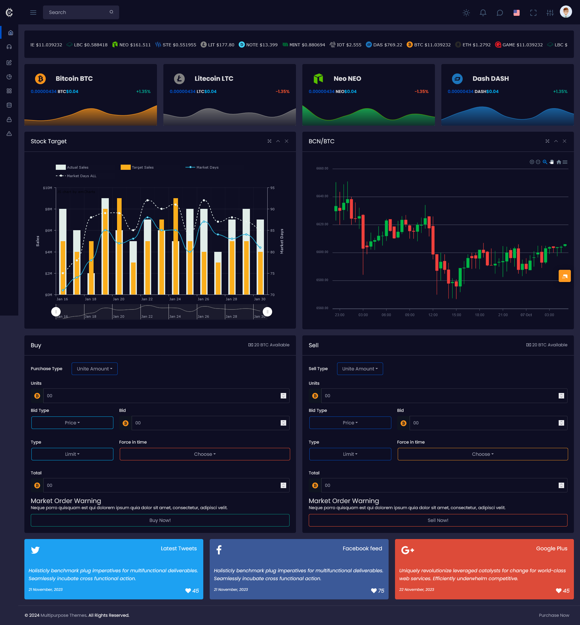 Crypto Admin Template