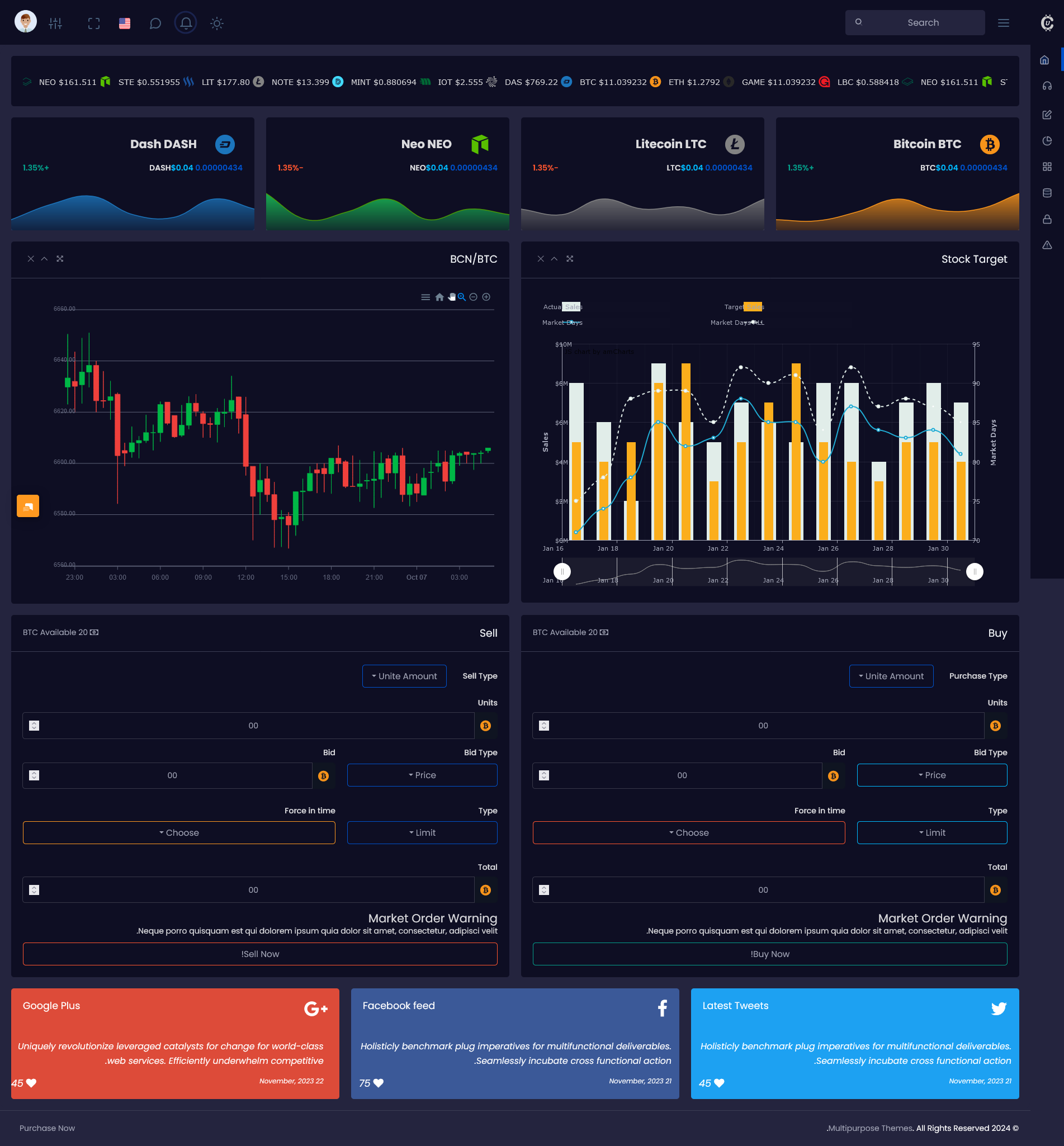 Crypto Admin Template