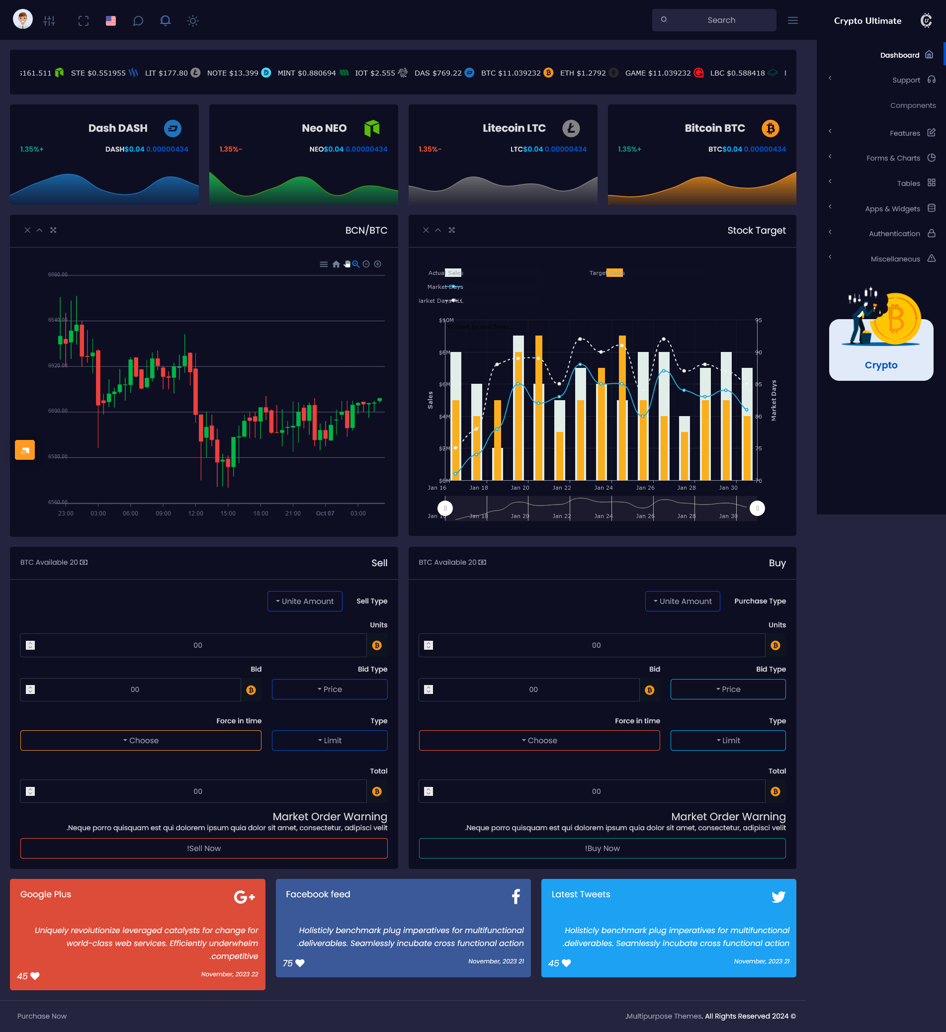 Crypto Admin Template