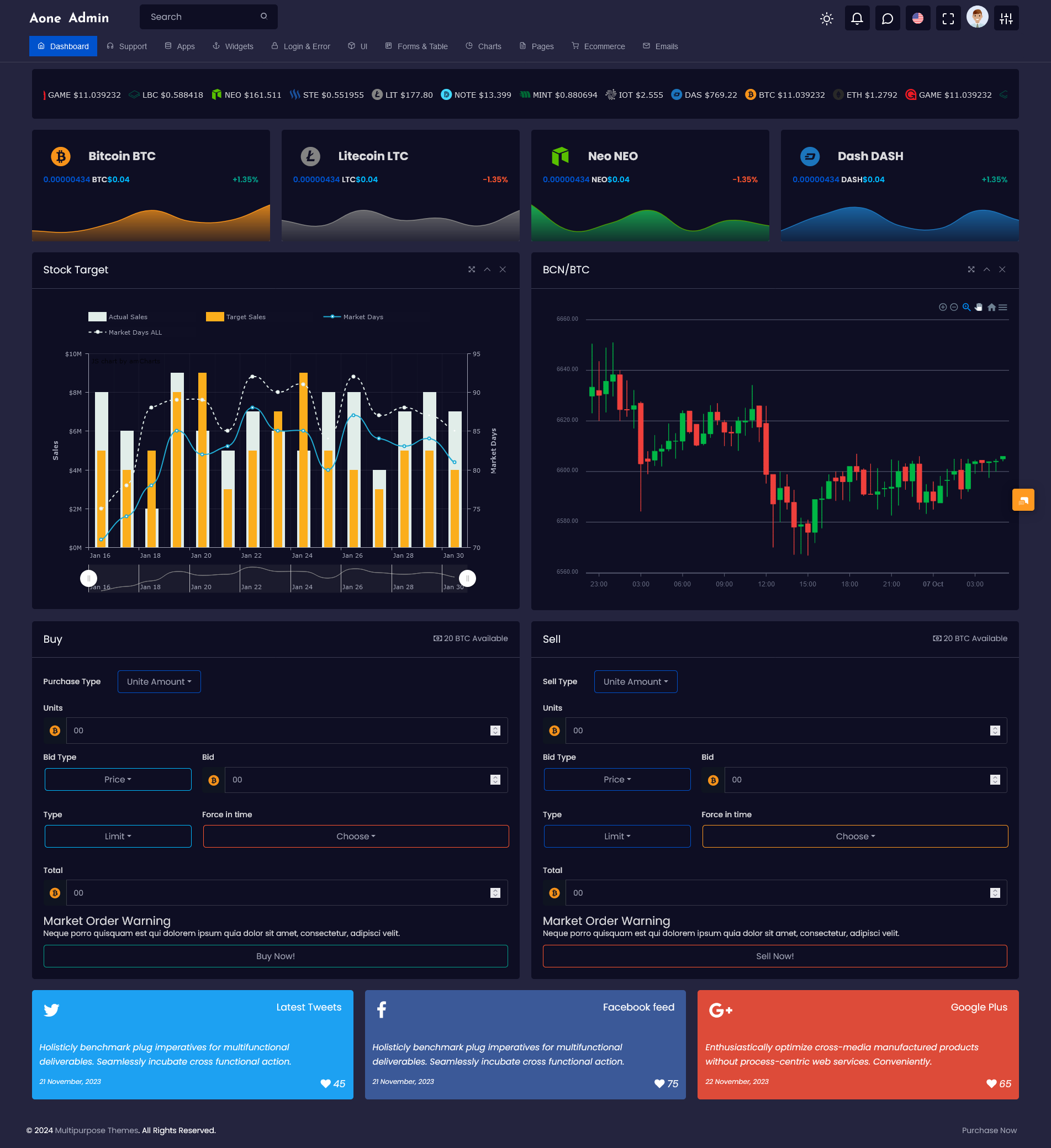 Crypto Admin Template