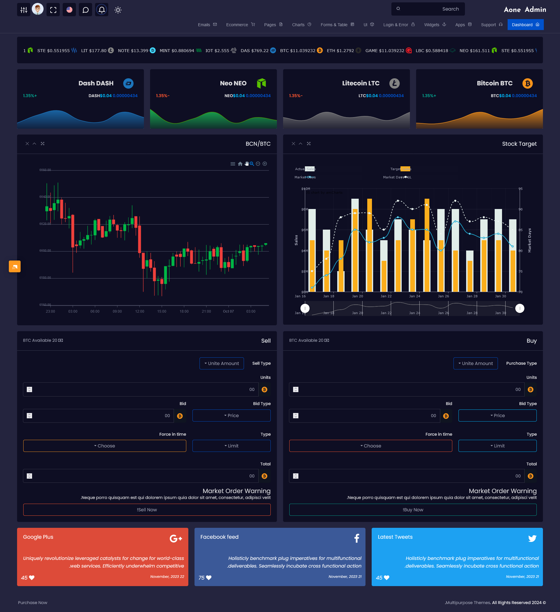 Crypto Admin Template