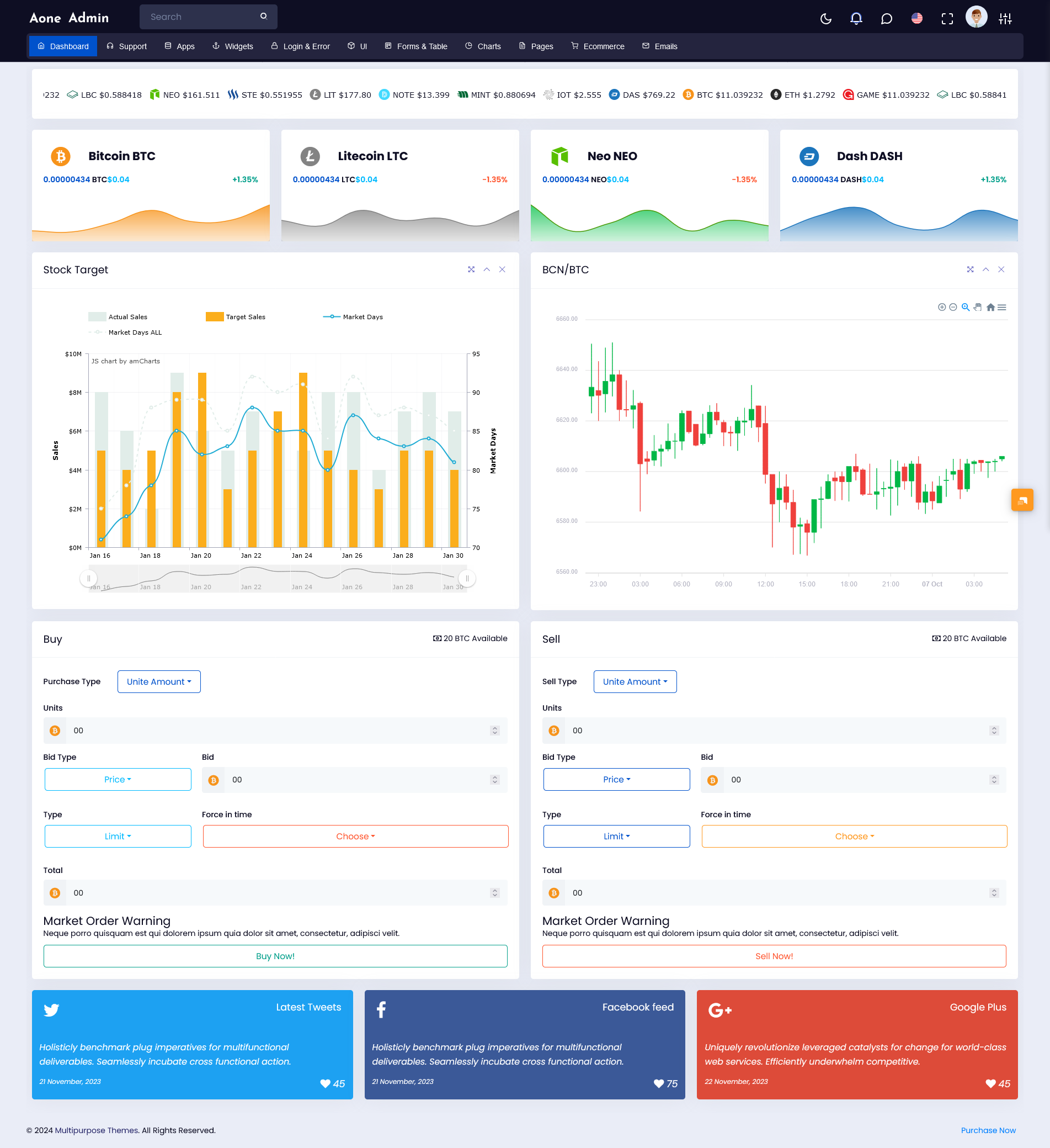 Crypto Admin Template