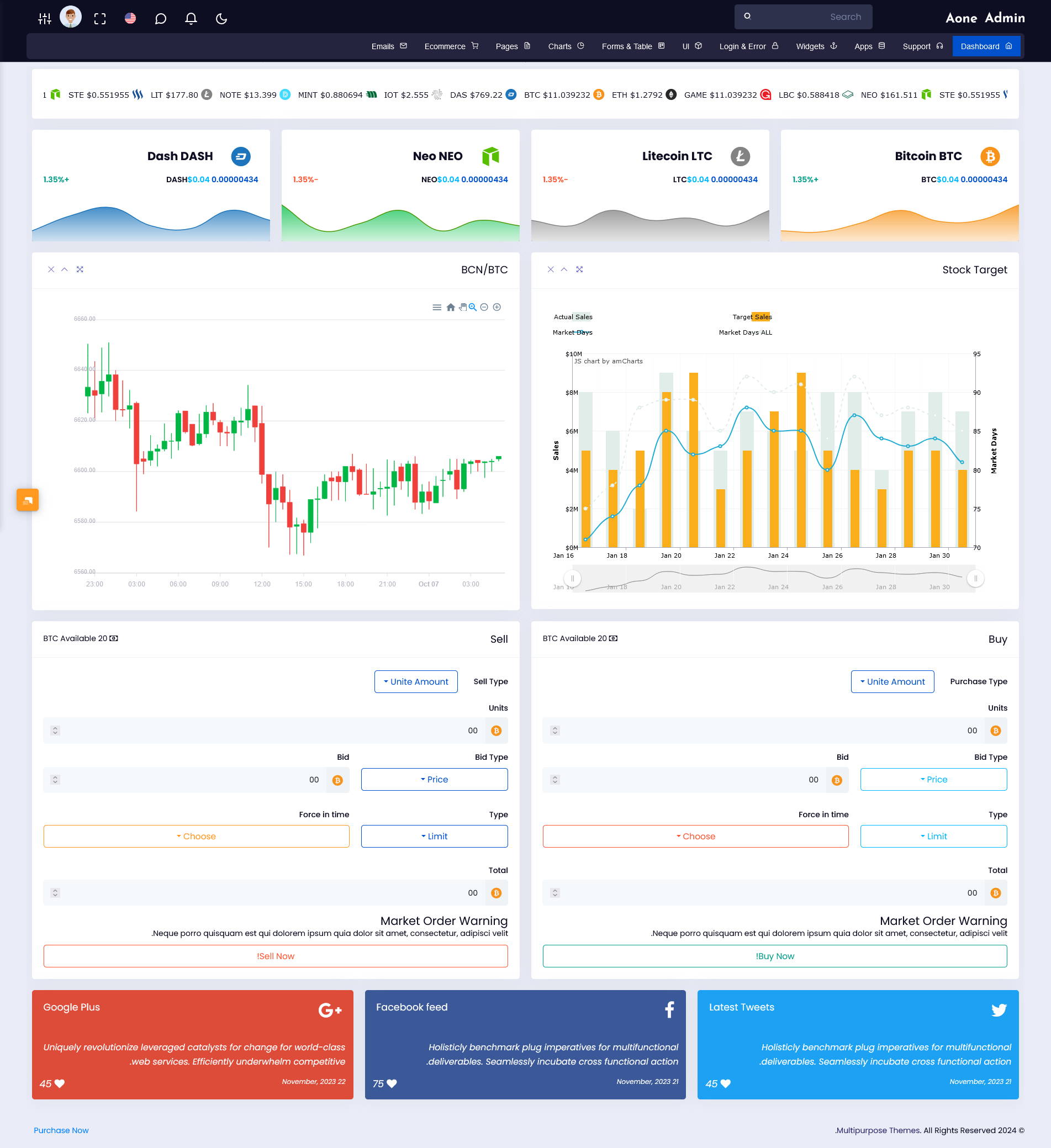 Crypto Admin Template