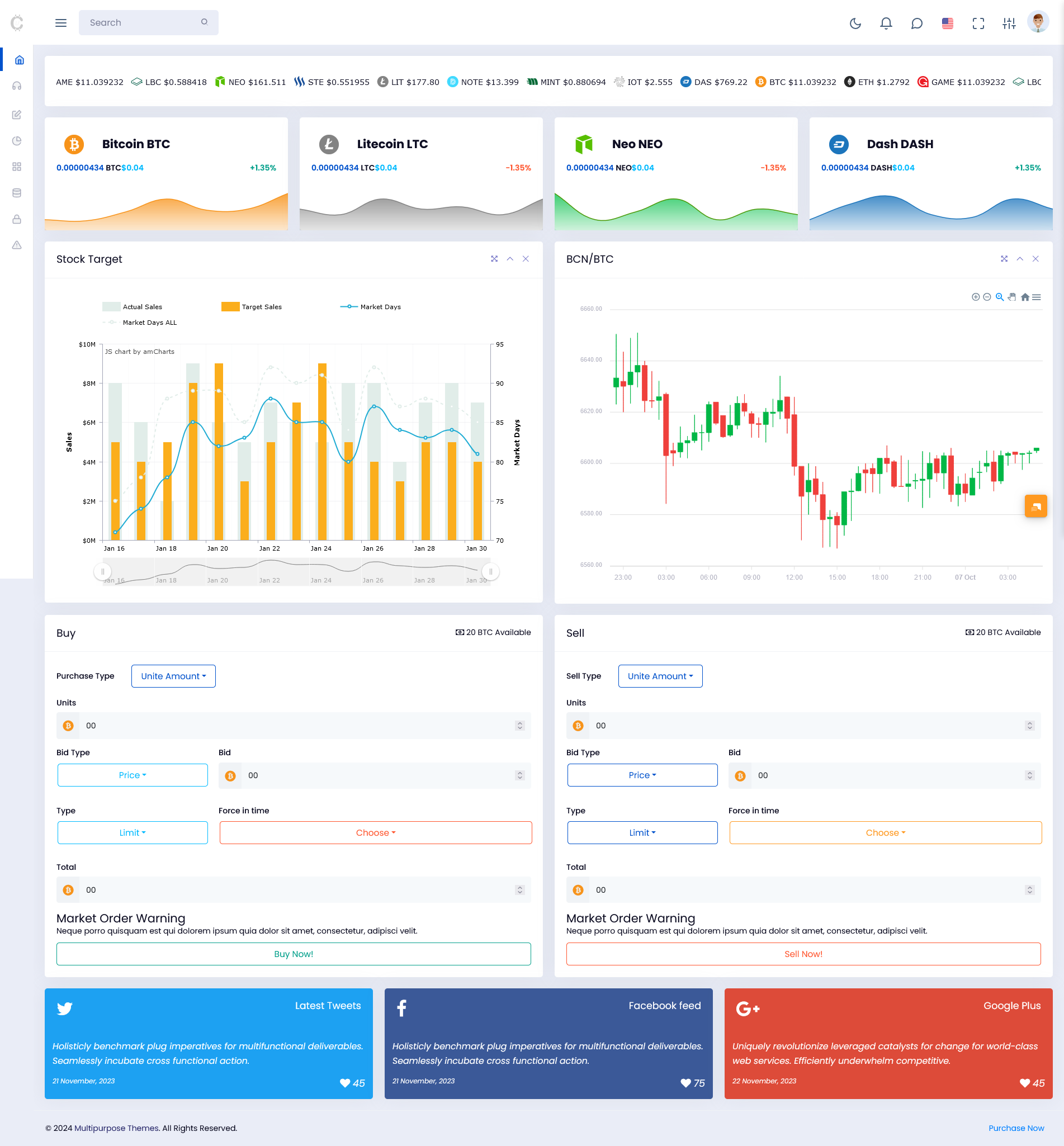 Crypto Admin Template