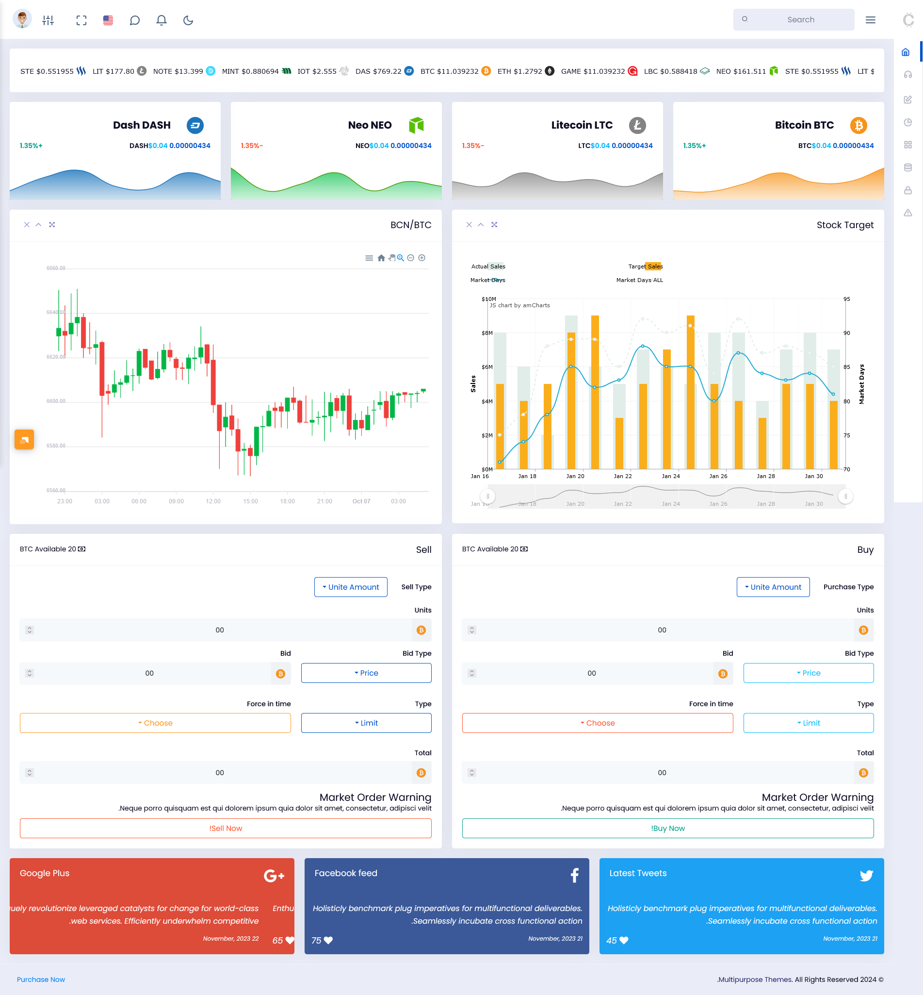 Crypto Admin Template