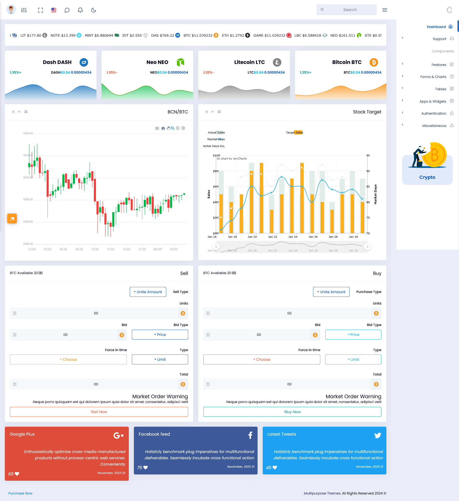 Crypto Admin Template