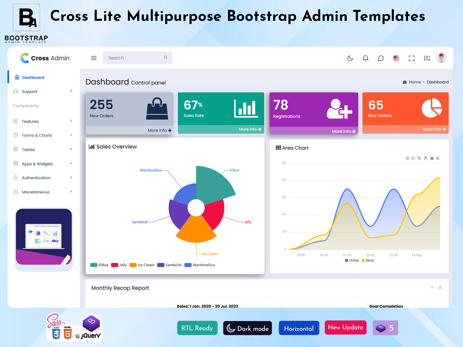 Cross Lite Multipurpose Bootstrap Admin Templates