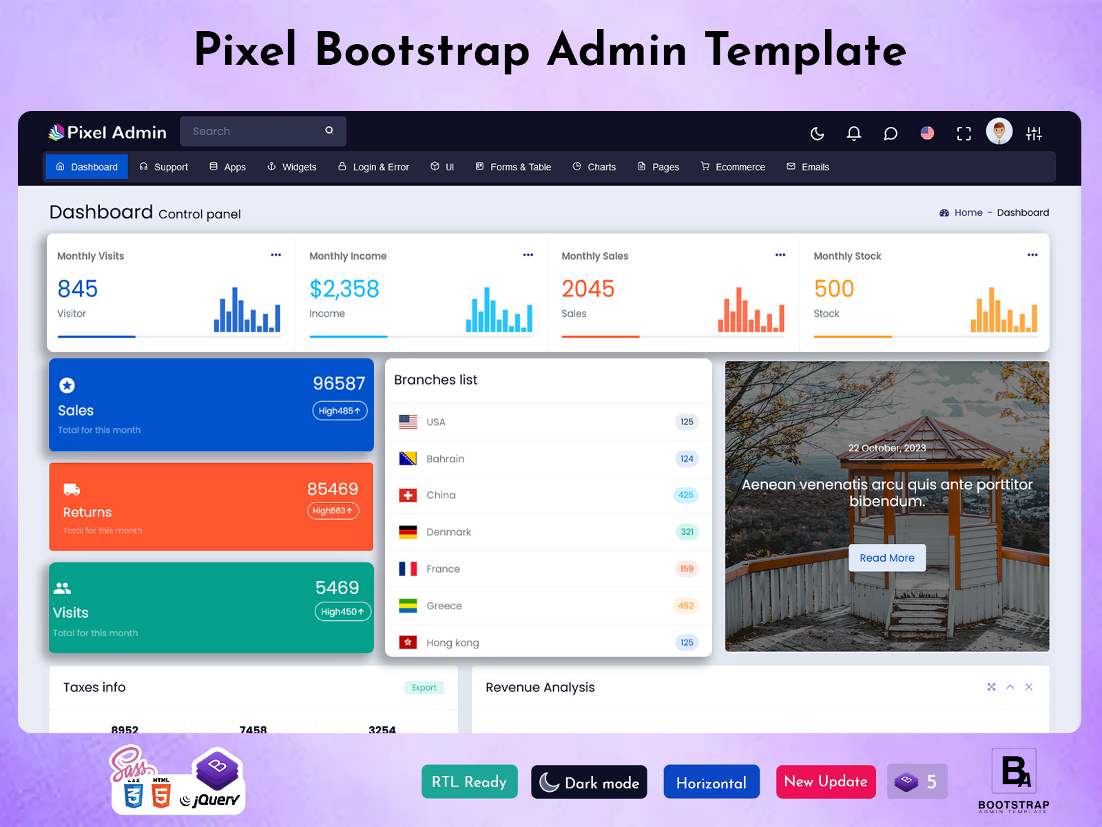 Pixel Bootstrap Admin Template