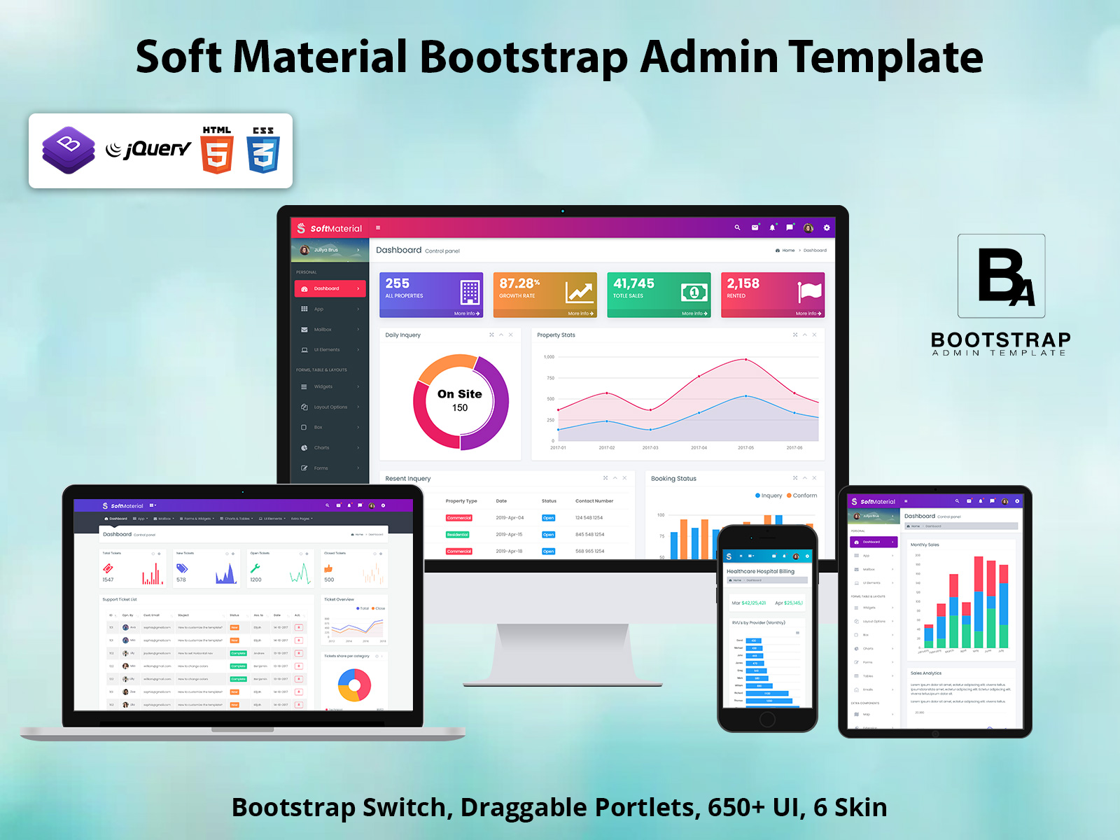 Soft Material Bootstrap Admin Template