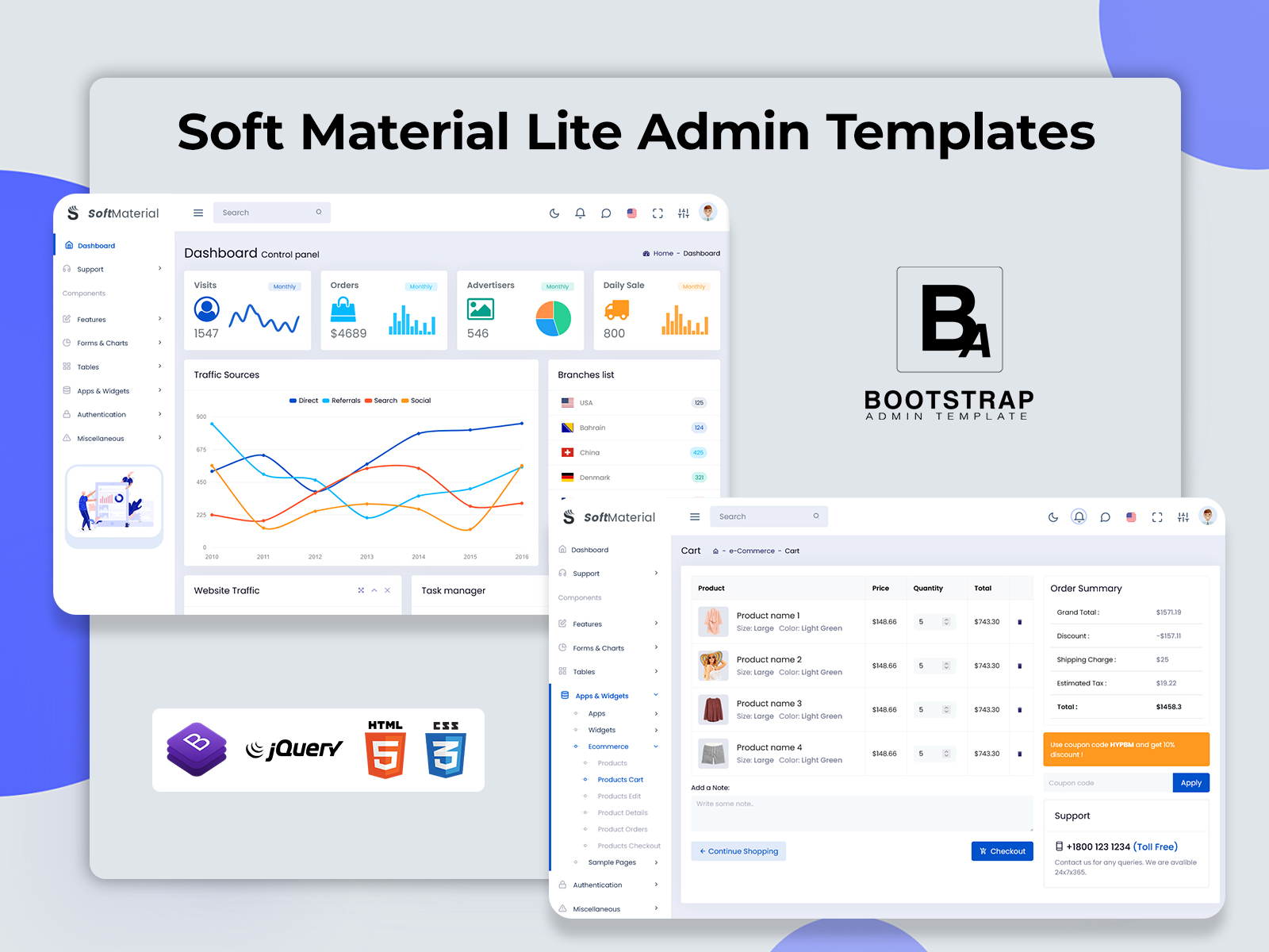 Soft Material Lite Bootstrap Admin Templates