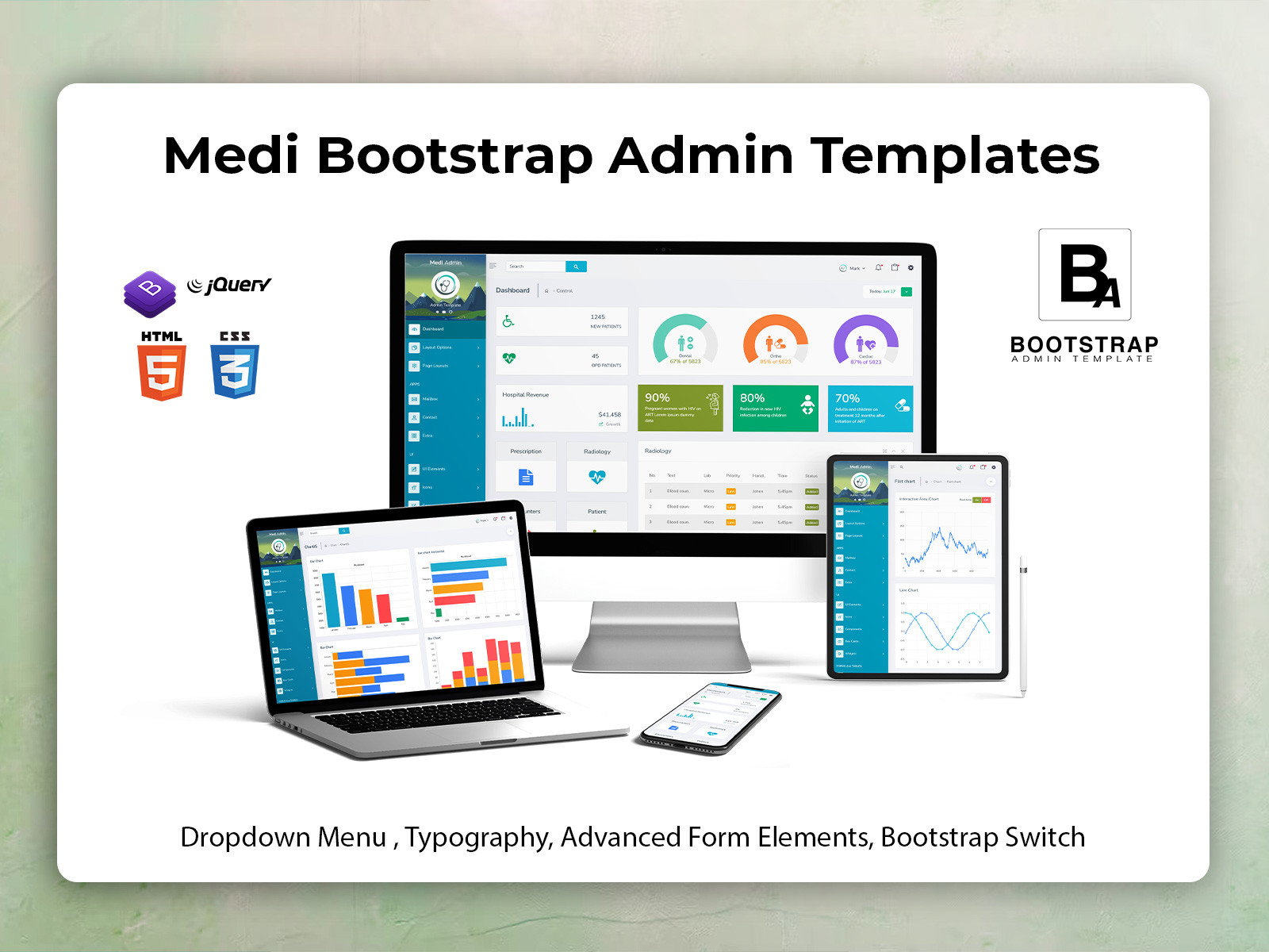 Bootstrap Admin Template- Wiser Approach For Wellness Centre