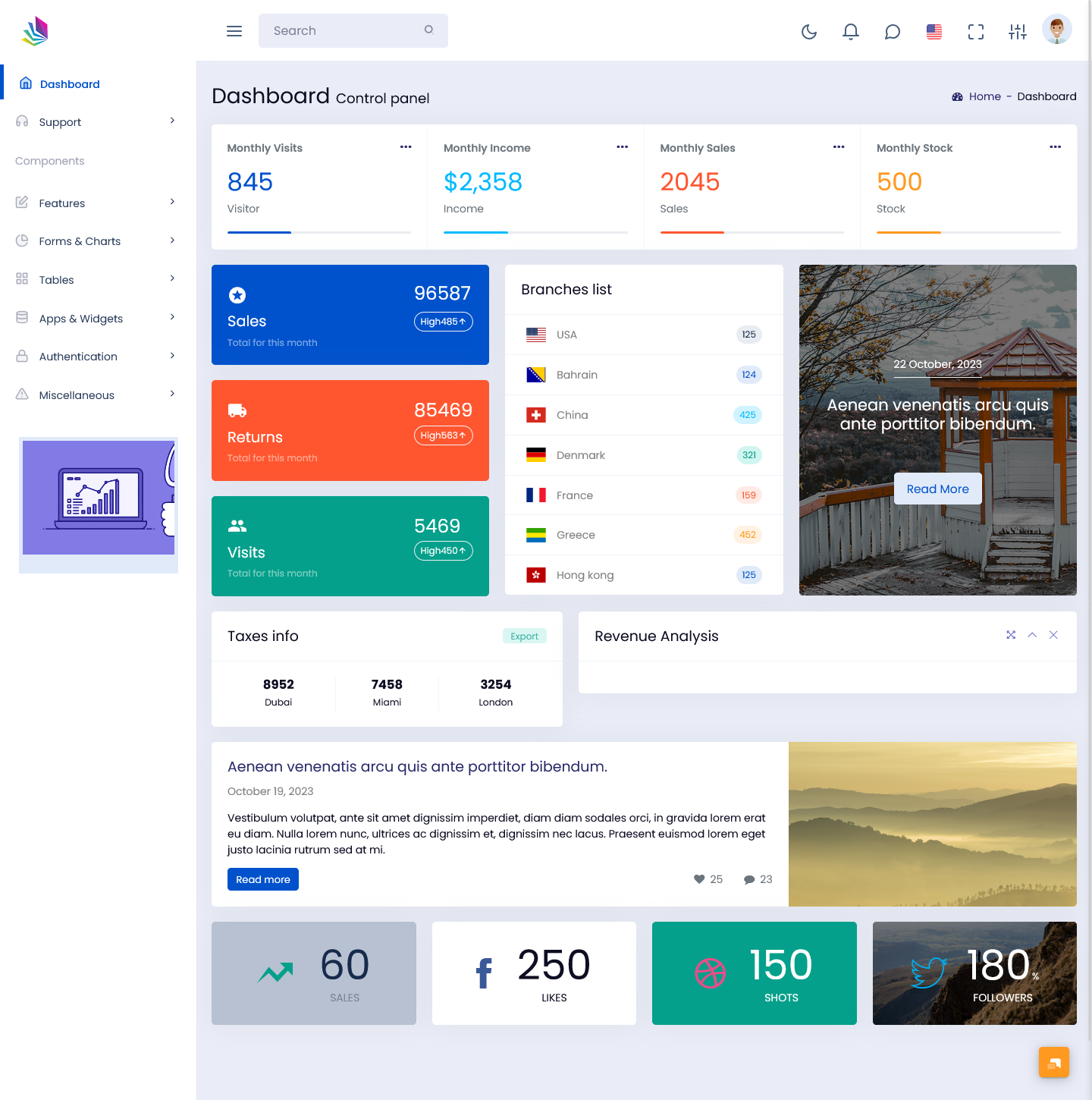 Bootstrap Admin Template