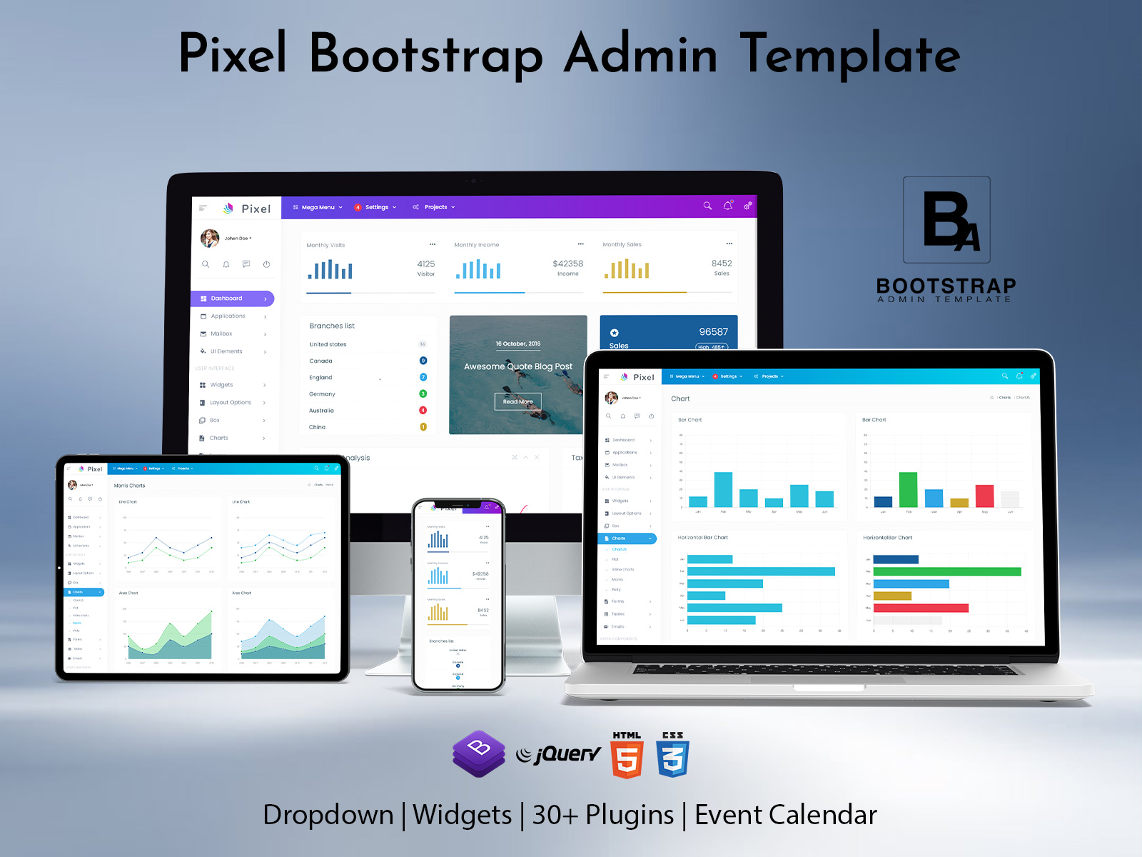 Bootstrap Admin Template- Build Dashboards For Your Business