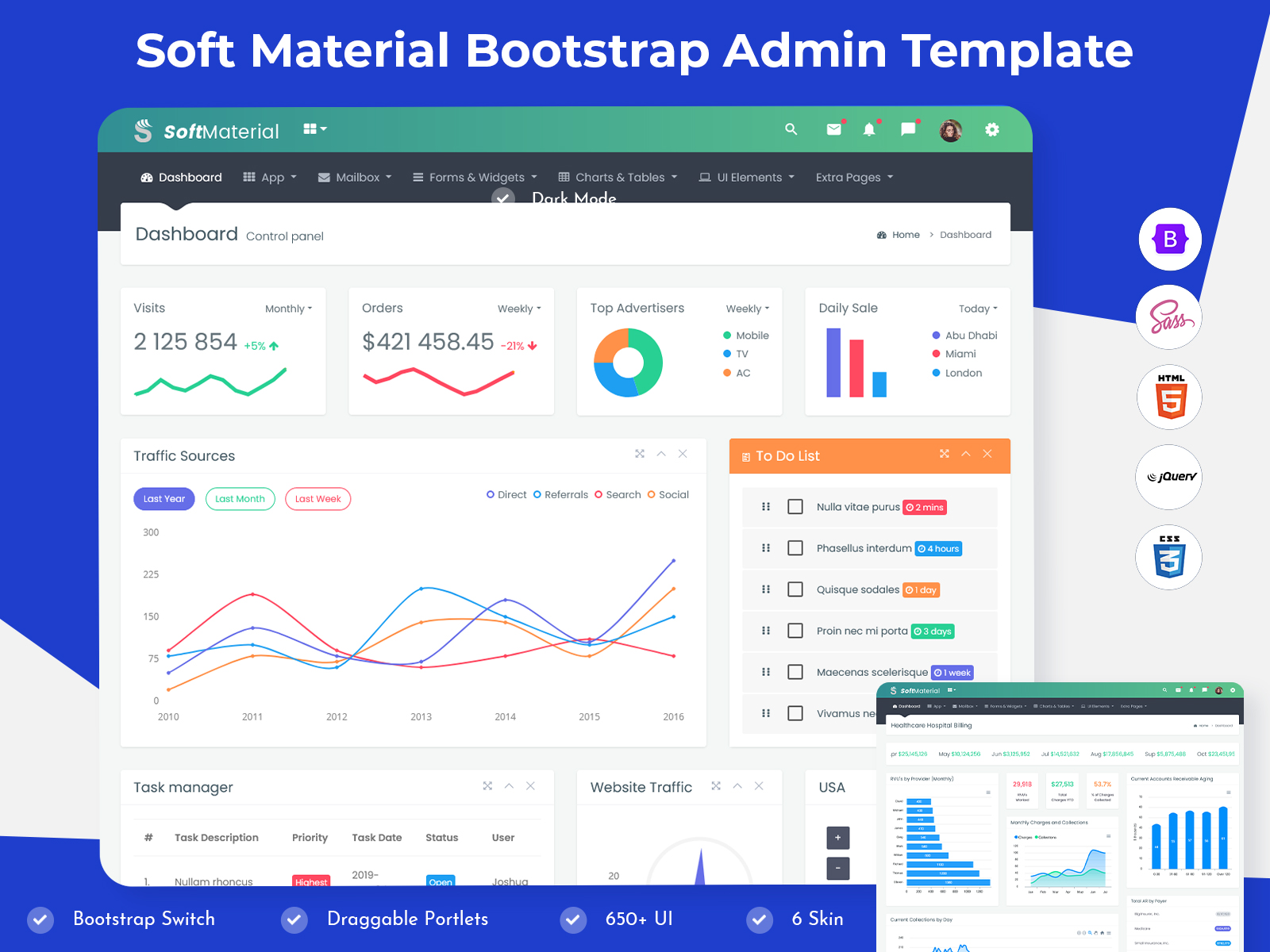 Soft Material Bootstrap Admin Template