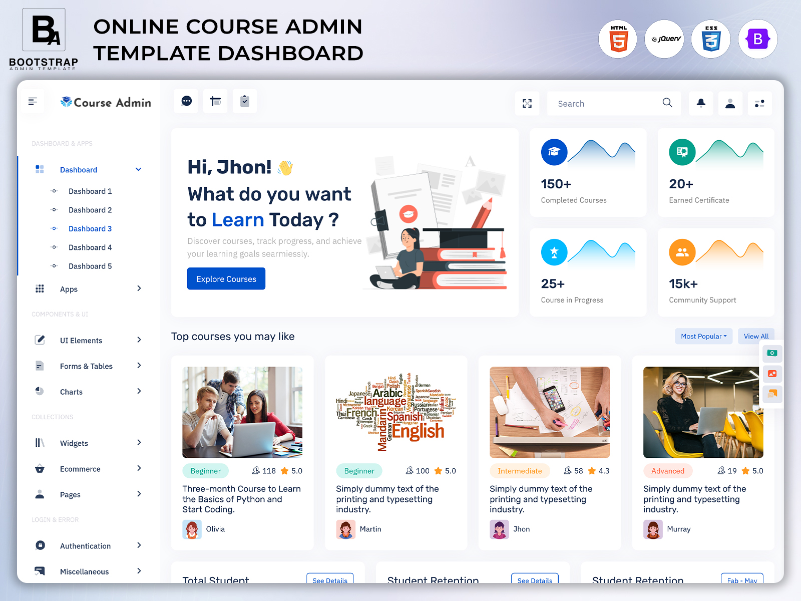 Onlinecourse Dashboard