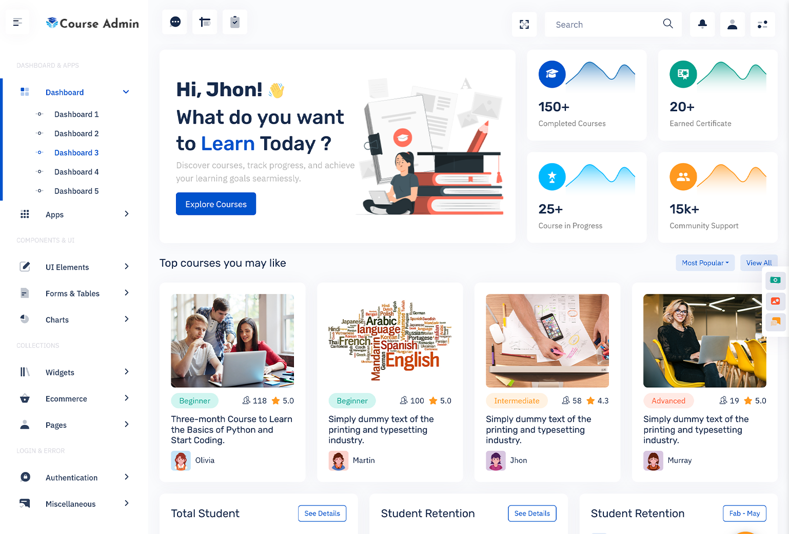 Onlinecourse Dashboard