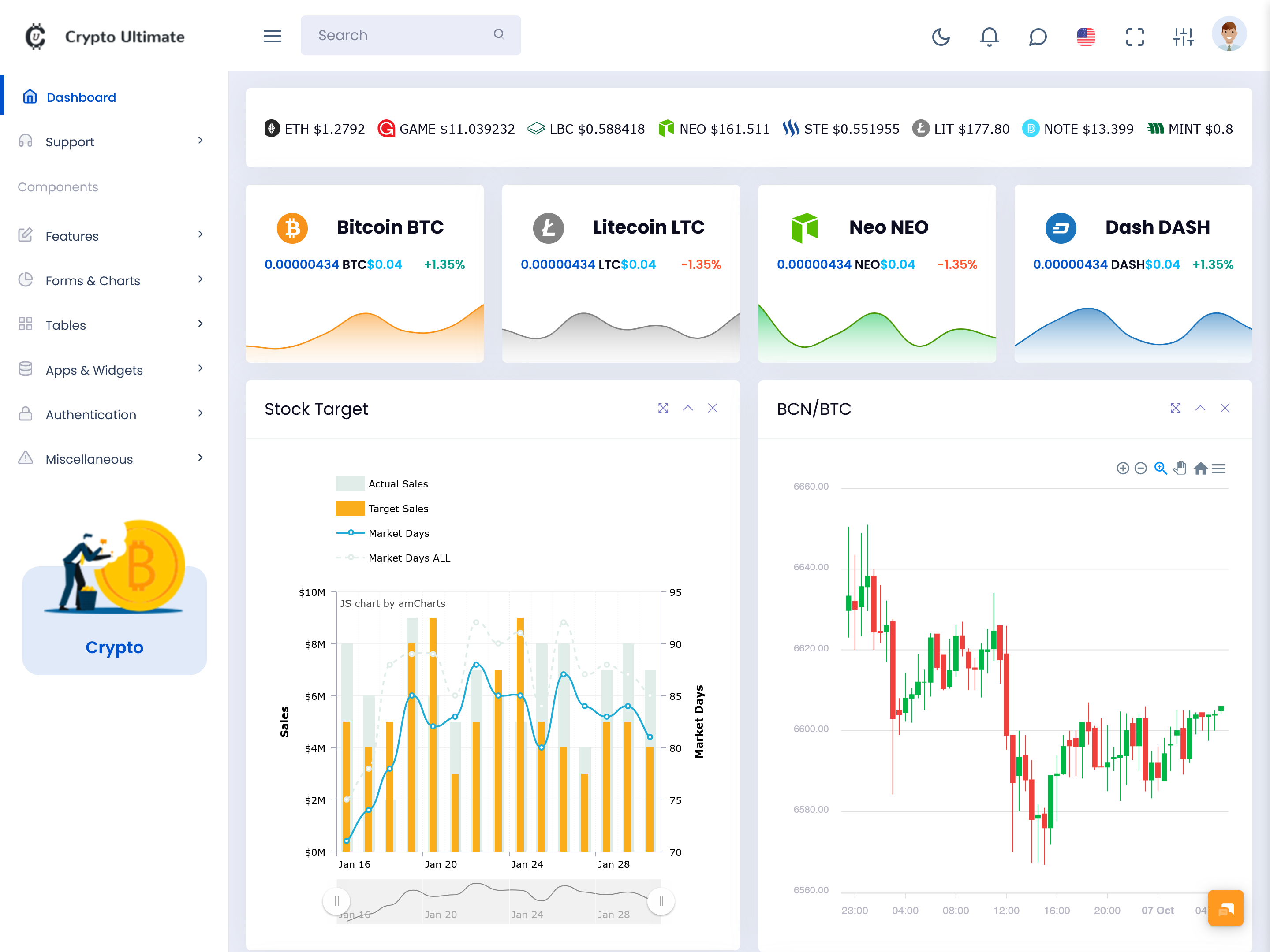 Crypto Admin Dashboard