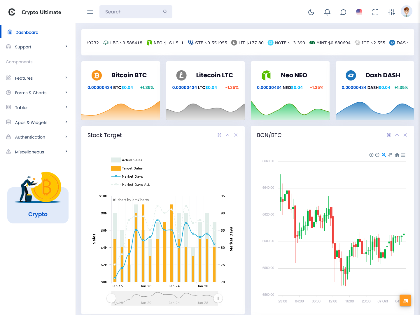Crypto Admin Dashboard